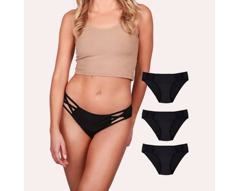 Taynie Periodenslip Woman ultra - Periodenunterwäsche sehr starke Blutung - Damen (Spar-Set, 3-St., 3er-Pack) Auslaufsichere Periodenunterwäsche / Periodenslip aus Bio Baumwolle von Taynie