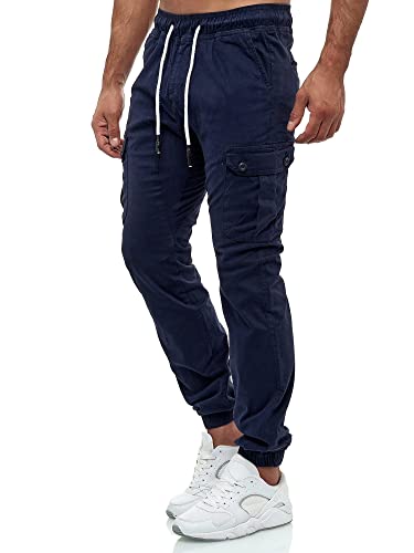 Tazzio Herren Cargo Chino Regular Fit Jogger Cargo harrem Chino Jeans Hose 16610, S, Navyblau von Tazzio