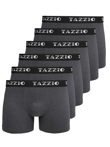 Tazzio Boxershorts 6er Pack Herren Unterwäsche Unterhosen Männer Retroshorts BS1010 (Anthrazit, M) von Tazzio