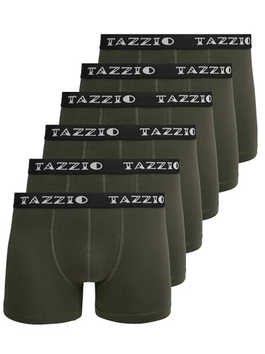 Tazzio Boxershorts 6er Pack Herren Unterwäsche Unterhosen Männer Retroshorts BS1010 (Khaki, M) von Tazzio