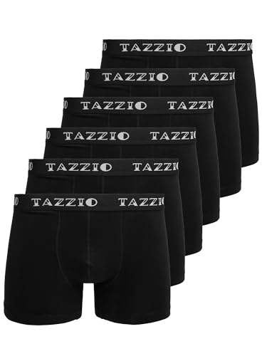 Tazzio Boxershorts 6er Pack Herren Unterwäsche Unterhosen Männer Retroshorts BS1010 (Schwarz, L) von Tazzio