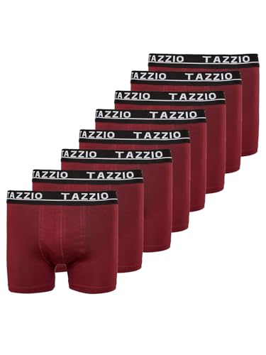 Tazzio Boxershorts Men Herren 8er Pack Unterwäsche Unterhosen Männer Retroshorts (DE/NL/SE/PL, Alphanumerisch, 5XL, Regular, Regular, Bordeaux (8er Set)) von Tazzio