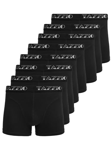 Tazzio Boxershorts Men Herren 8er Pack Unterwäsche Unterhosen Männer Retroshorts (DE/NL/SE/PL, Alphanumerisch, M, Regular, Regular, Schwarz (8er Set)) von Tazzio