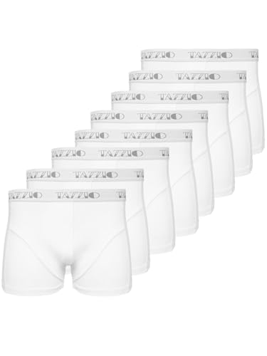 Tazzio Boxershorts Men Herren 8er Pack Unterwäsche Unterhosen Männer Retroshorts (DE/NL/SE/PL, Alphanumerisch, 3XL, Regular, Regular, Weiß (8er Set)) von Tazzio