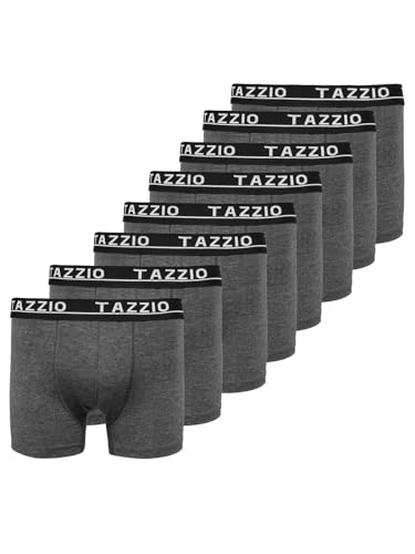 Tazzio Boxershorts Men Herren 8er Pack Unterwäsche Unterhosen Männer Retroshorts (DE/NL/SE/PL, Alphanumerisch, L, Regular, Regular, Anthrazit (8er Set)) von Tazzio