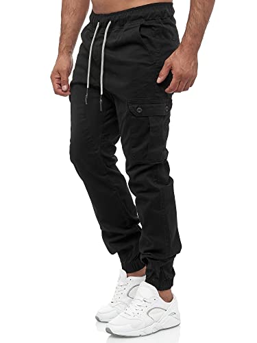 Tazzio Cargohose Herren Cargo Hose Jogger Chino Regular Fit Jeans 16610 Schwarz L von Tazzio