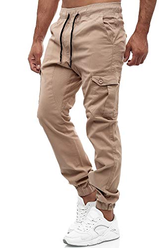 Tazzio Cargohose Herren Cargo Hose Jogger Chino Regular Fit Jeans M610 Beige L von Tazzio