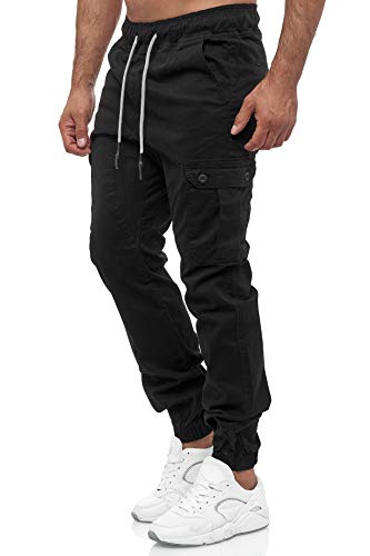 Tazzio Cargohose Herren Cargo Hose Jogger Chino Regular Fit Jeans M610 Schwarz XXL von Tazzio