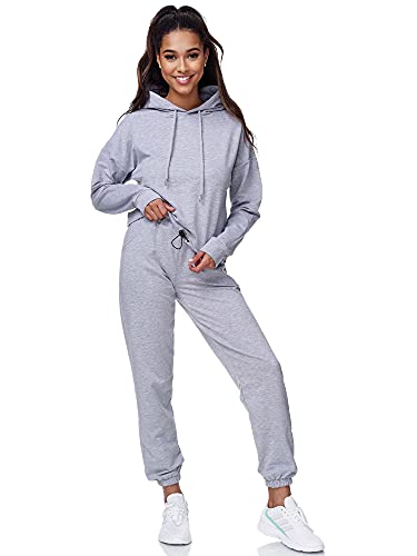 Tazzio Damen Jogginganzug Trainingsanzug Sport Freizeit Hoodie & Jogginghose F200 Grau L von Tazzio