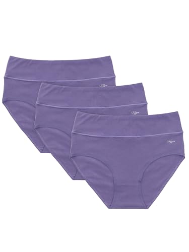 Tazzio Damen Seamless Slip Nahtlos Unterhose High Waist 3er-Pack F920 – Lila M – Unsichtbare Damen Unterwäsche aus Baumwolle & Elasthan von Tazzio