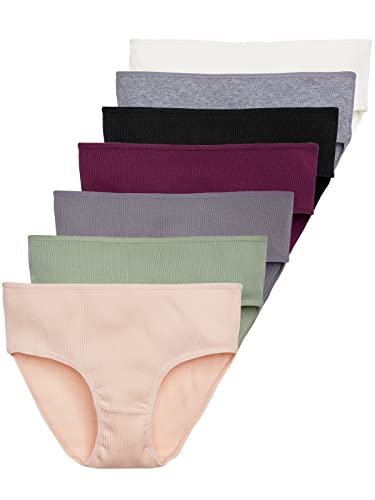 Tazzio Damen Slip 7er-Pack Übergrößen Unterhosen Slips Unterwäsche Pantys Mehrpack Schlüpfer Baumwolle Set F904 (Mix Farben, 4XL) von Tazzio