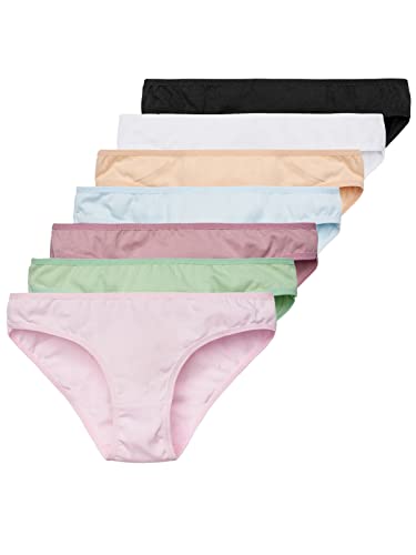 Tazzio Damen Slip 7er-Pack Unterhosen Slips Unterwäsche Pantys Mehrpack Schlüpfer Baumwolle Set F900 (Mix Farben, S) von Tazzio