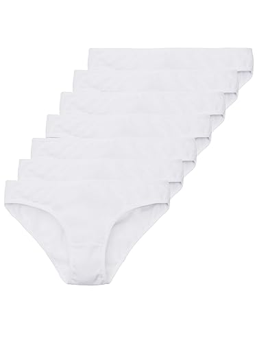 Tazzio Damen Slip 7er-Pack Unterhosen Slips Unterwäsche Pantys Mehrpack Schlüpfer Baumwolle Set F900 (Weiß, L) von Tazzio