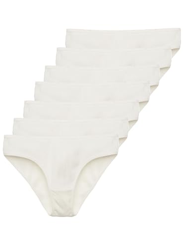 Tazzio Damen Slip 7er-Pack Unterhosen Slips Unterwäsche Pantys Mehrpack Schlüpfer Baumwolle Set F901 (Weiß, XL) von Tazzio