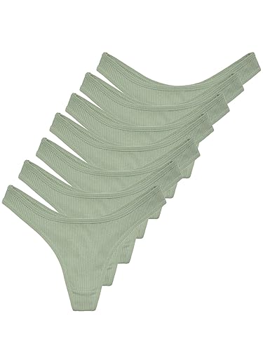 Tazzio Damen Slip 7er-Pack Unterhosen Slips Unterwäsche Pantys Mehrpack Schlüpfer Baumwolle Set F902 (Khaki, L) von Tazzio