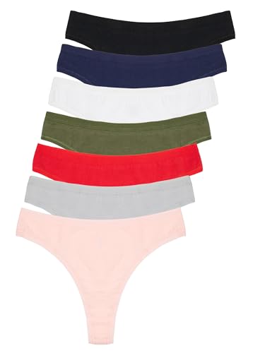 Tazzio Damen String 7er-Pack Tanga Unterhose Slip Unterwäsche Pantys Mehrpack F912 (Mix Farben, M) von Tazzio