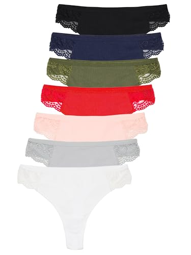 Tazzio Damen String 7er-Pack Tanga Unterhose Slip Unterwäsche Pantys Mehrpack F913 (Mix Farben, XL) von Tazzio