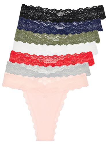 Tazzio Damen String 7er-Pack Tanga Unterhose Slip Unterwäsche Pantys Mehrpack F914 (Mix Farben, S) von Tazzio