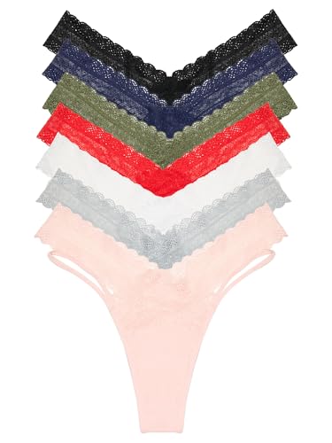 Tazzio Damen String 7er-Pack Tanga Unterhose Slip Unterwäsche Pantys Mehrpack F919 (Mix Farben, S) von Tazzio