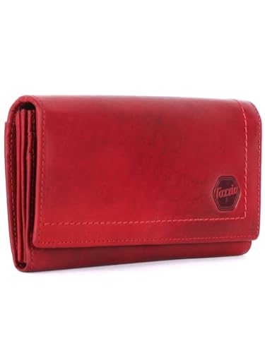 Tazzio Geldbörse Damen Portemonnaie Echtleder Geldbeutel Echt Leder Tasche Frauen F700 (Rot, One Size) von Tazzio