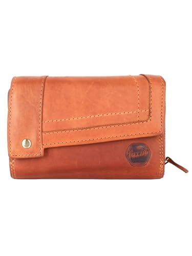 Tazzio Geldbörse Damen Portemonnaie Echtleder Geldbeutel Echt Leder Tasche Frauen F701 (Braun, One Size) von Tazzio