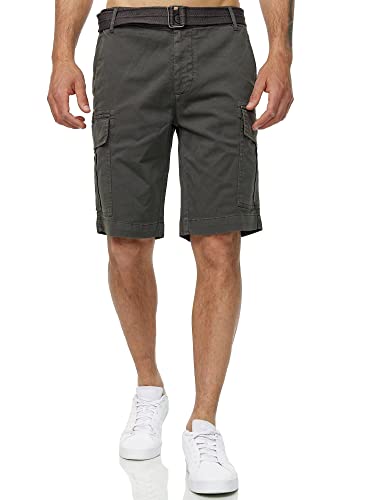 Tazzio Herren Cargo Shorts Cargoshorts inkl. abnehmbarem Gürtel A200 (Anthrazit, W42) von Tazzio