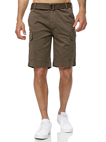 Tazzio Herren Cargo Shorts Cargoshorts inkl. abnehmbarem Gürtel A200 (Khaki, W33) von Tazzio