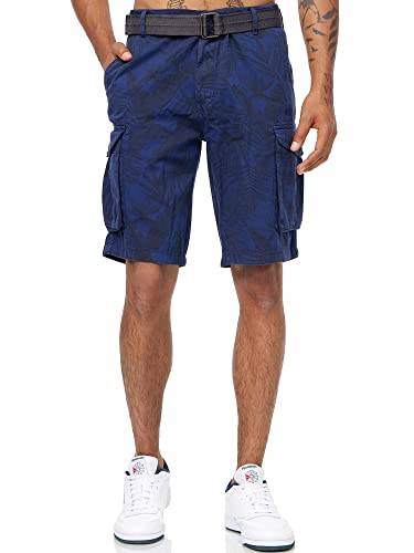 Tazzio Herren Cargo Shorts Cargoshorts inkl. abnehmbarem Gürtel A201 (Navy, W38) von Tazzio