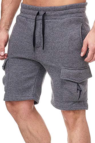 Tazzio Herren Cargo Shorts Sweatshort Jogginghose Fitnesshose Traininghose Sweatpants Sporthose Freizeithose (M, Anthrazit (18605)) von Tazzio