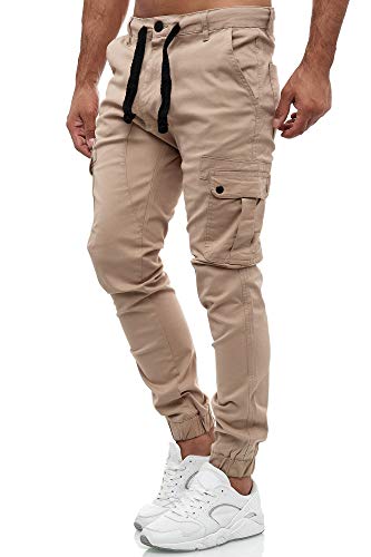 Tazzio Herren Cargohose 18525 – Regular Fit Jogger Chino mit Cargo-Taschen – Stylische Freizeithose mit Kordelzug & Bündchen – Bequeme Männerhose von Tazzio