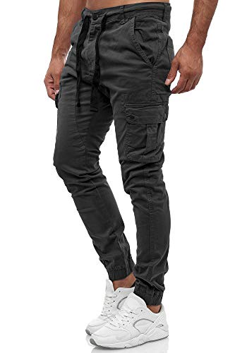 Tazzio Herren Cargohose 18525 – Regular Fit Jogger Chino mit Cargo-Taschen – Stylische Freizeithose mit Kordelzug & Bündchen – Bequeme Männerhose von Tazzio