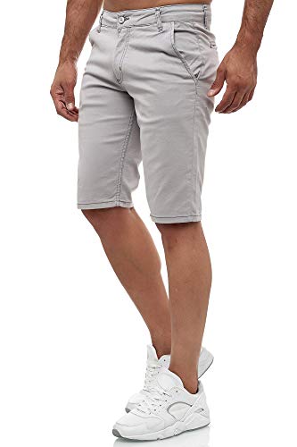 Tazzio Herren Chino Shorts 20549 – Kurze Hose Slim Fit Stretch Sommer Chinoshorts – Grau 30W von Tazzio