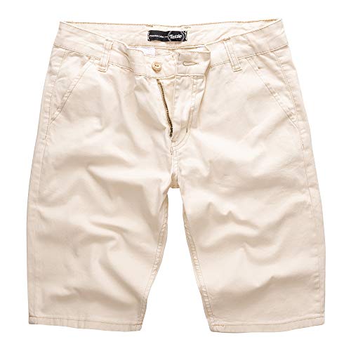 Tazzio Herren Chino Shorts Chinoshorts Designer Hose Beige W30 von Tazzio