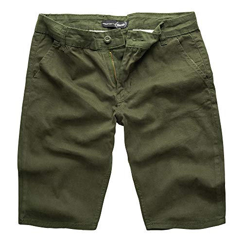 Tazzio Herren Chino Shorts Chinoshorts Designer Hose Khaki W33 von Tazzio