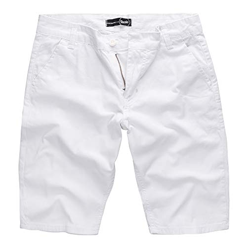 Tazzio Herren Chino Shorts Chinoshorts Designer Hose Weiß W29 von Tazzio