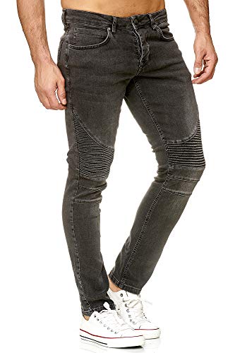 Tazzio Herren Denim Biker-Jeans Slim Fit M517-1 Schwarz 29/32 von Tazzio