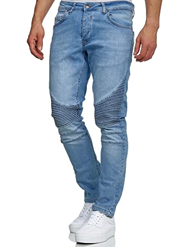 Tazzio Jeans Herren Slim Fit Biker Destroyed Look Stretch Jeanshose Hose Denim 16517 (31W/32L, Hellblau) von Tazzio