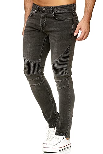 Tazzio Jeans Herren Slim Fit Biker Destroyed Look Stretch Jeanshose Hose Denim 16517 (32W/36L, Schwarz) von Tazzio