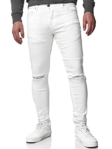Tazzio Herren Jeans Skinny Fit im Destroyed Look A100 Weiß 32 von Tazzio