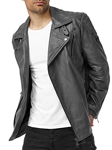 Tazzio Herren Lederjacke Echtleder Leder Jacke Übergangsjacke 19713 (Anthrazit, XL) von Tazzio