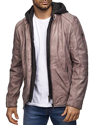 Tazzio Herren Lederjacke Echtleder Leder Jacke Übergangsjacke Two-in-One Style 19710 (Braun-Crust, M) von Tazzio