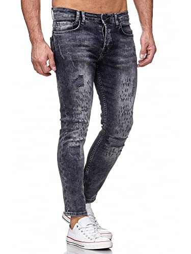 Tazzio Herren Skinny Fit Jeans Denim Hose Jeanshose 17516 Schwarz 34/32 von Tazzio