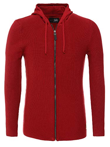 Tazzio Herren Strickjacke mit Kapuze D406 bordeux L von Tazzio