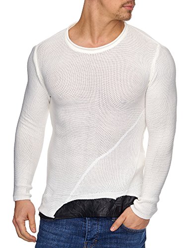 Tazzio Herren Styler Strick-Pullover 16494 Ecru XL von Tazzio