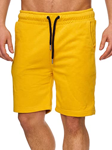 Tazzio Herren Sweatshort Jogginghose Fitnesshose Traininghose Sweatpants Sporthose Freizeithose 17600 Mustard-Yellow L von Tazzio