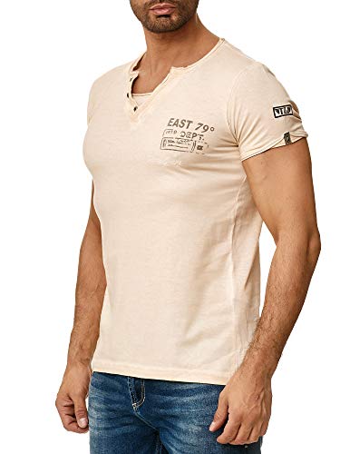 Tazzio Herren T-Shirt mit V-Halsausschitt 4060 Stein S von Tazzio