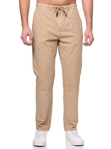 Tazzio Hose Stoffhose Leinen-Optik Herren Regular Fit Chino Chinohose Herrenhose A108 (Beige, 3XL) von Tazzio