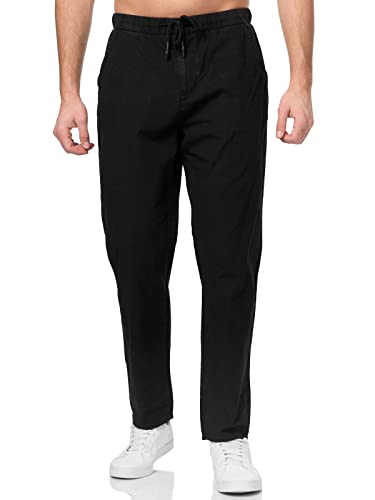 Tazzio Hose Stoffhose Leinen-Optik Herren Regular Fit Chino Chinohose Herrenhose A108 (Schwarz, 3XL) von Tazzio