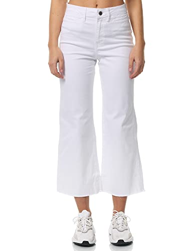 Tazzio Jeans Damen Flared Bootcut Stretch Hose Denim Jeanshose Regular Fit F113 (Weiß, 34) von Tazzio