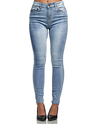 Tazzio Jeans Damen High Waist Denim Slim Skinny Fit Jeanshose Stretch Hose F101 Hellblau 48 von Tazzio